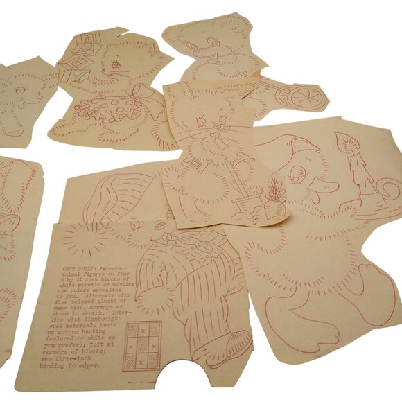 Vintage Playful Animals Transfer Patterns, MCM Workbasket Iron On Transfers - Picture 2 of 3